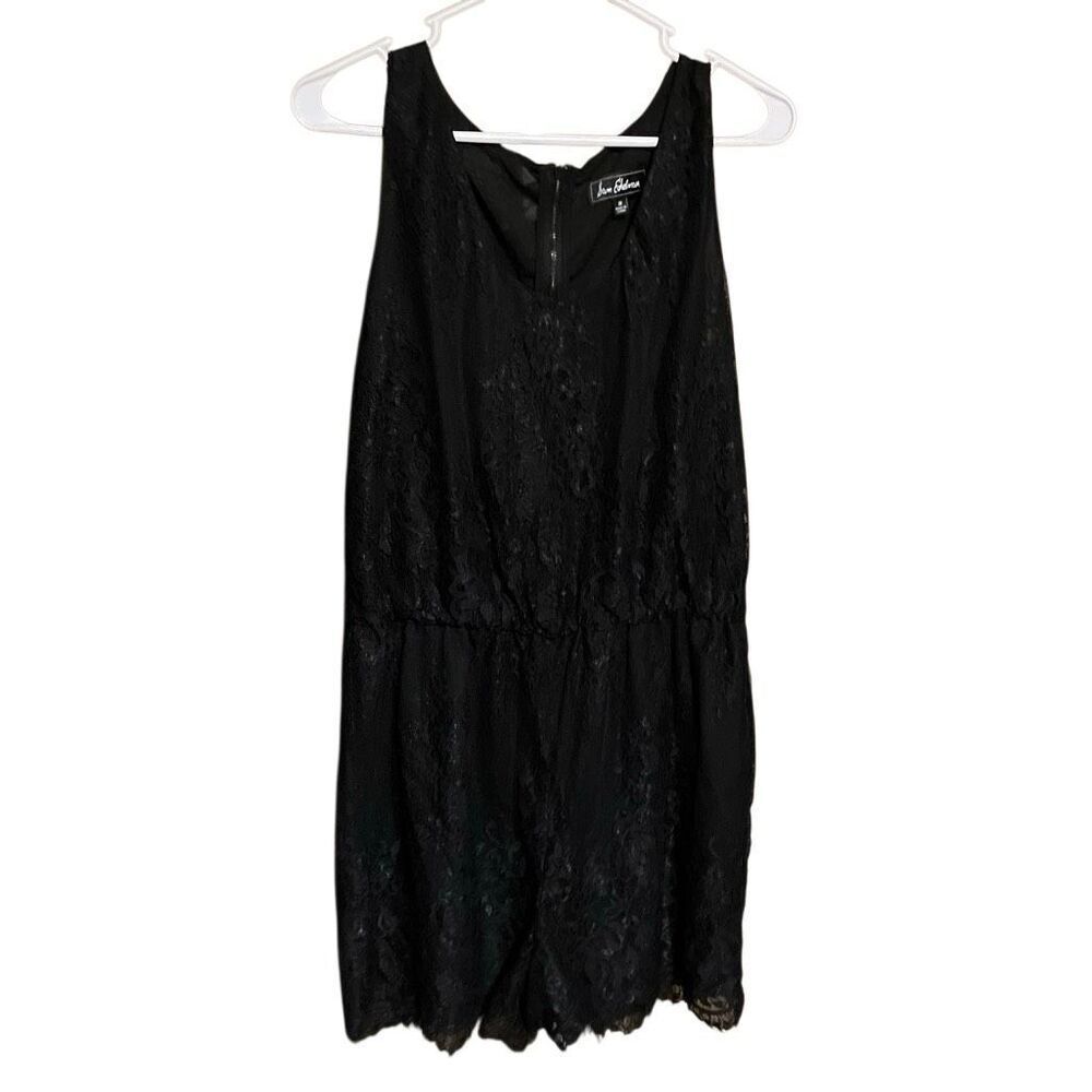 Sam Edelman Black Lace Sleeveless Romper Romantic New Year Party sz10 #758